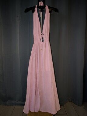Lilac Halter Maxi Dress with Tie Waist